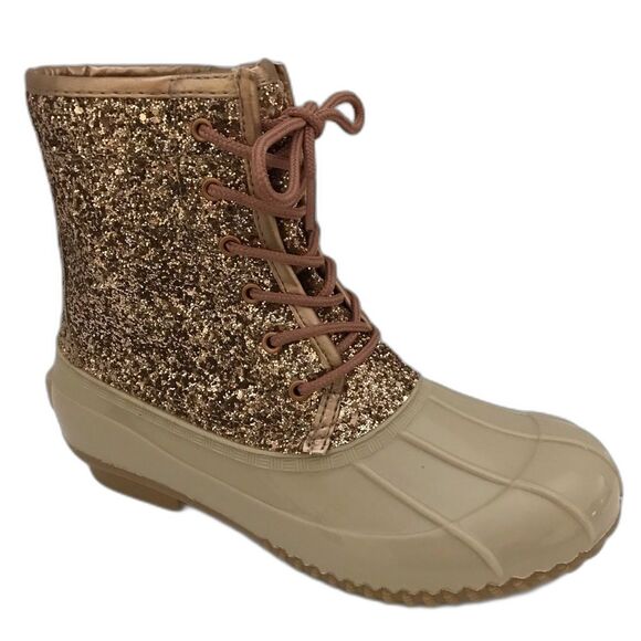 Sugar Boots Women's Size 8 Rose Gold Shearling Lined Duck Boots NIB - Picture 5 of 14